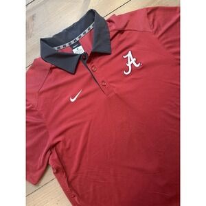Alabama Crimson Tide Shirt Mens XL Red Gray NCAA Football Polo Dri-Fit Nike
